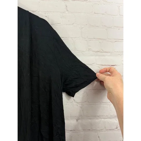 Moa Collection Cascading Open Front Stretch Cardigan Black Womens Size XL - Picture 3 of 5